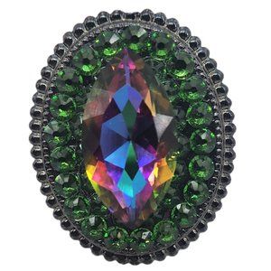 GASOLINE GLAMOUR RHINESTONE COCKTAIL RING